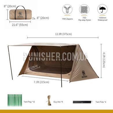 OneTigris Outback Retreat Camping Tent, Coyote Brown, Shelter, 2
