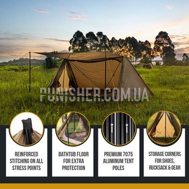 Намет OneTigris Outback Retreat Camping Tent, Coyote Brown, Намет, 2