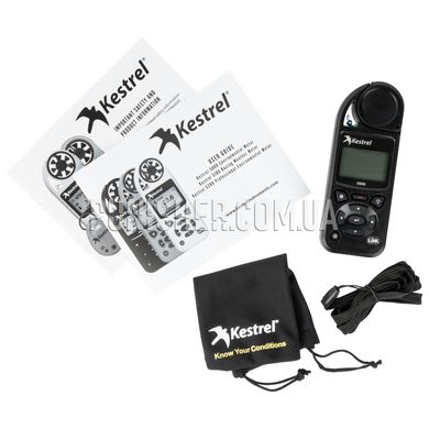 Kestrel 5000 LINK Environmental Meter, Black, 5000 Series, Atmospheric vise, Height above sea level, Relative humidity, Wind Chill, Outside temperature, Heat index, Dewpoint, Wind speed, Time and date, LINK