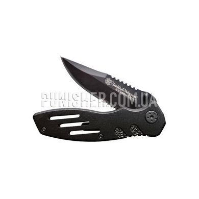 Складаний ніж Smith & Wesson Extreme OPS Liner Lock Folding Knife, Чорний, Ніж, Складаний, Напівсерейтор