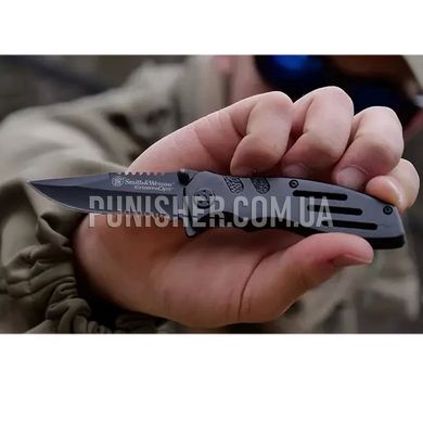 Складной нож Smith & Wesson Extreme OPS Liner Lock Folding Knife, Черный, Нож, Складной, Полусеррейтор