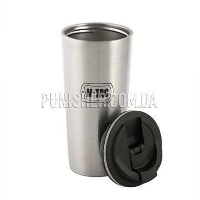 M-Tac thermo mug with valve 450ml, Silver, Термопосуда
