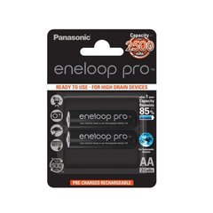 Panasonic Eneloop Pro AA/(HR6) 2500mAh LSD Ni-MH Battery 2pcs, Black, AA