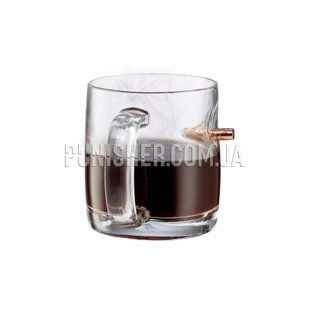 BenShot Coffee Mug with .308 bullet, Clear, Glassware
