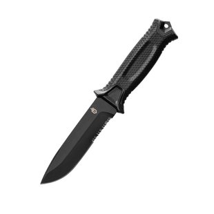 Gerber Strongarm Fixed Blade Serrated Knife, Black, Knife, Fixed blade, Half-serreitor