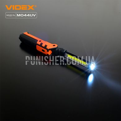 Портативный многофункциональный фонарик Videx M044UV 400 lm, Оранжевый/Черный, Ручный, Аккумулятор, Белый, Красный, Ультрафиолетовый, 400
