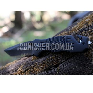 Складаний ніж Smith & Wesson Extreme OPS Drop Point Folding Knife, Чорний, Ніж, Складаний, Напівсерейтор