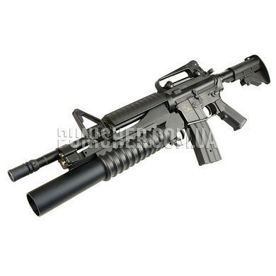 Гранатомет тренувальний підствольний M203 Long страйкбольний D-Boys, Чорний, На зброю