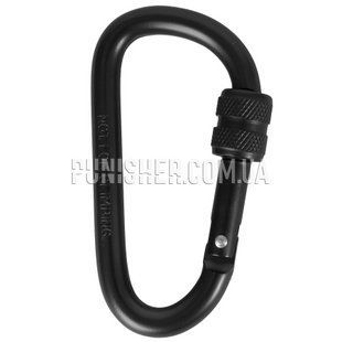Rothco 80mm Locking Carabiner, Black, Aluminum