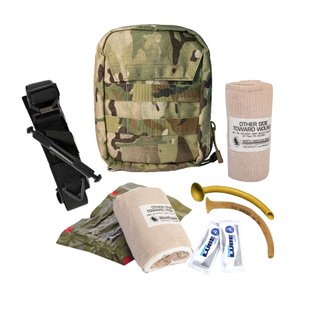 Медицинская аптечка T3 Medical IFAK Pouch V.2, Multicam, Бандаж, Бинт эластичный, Носоглоточный воздуховод, Турникет