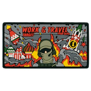 Патч PSDinfo «Work and Travel Target» ПВХ, Червоний, ПВХ