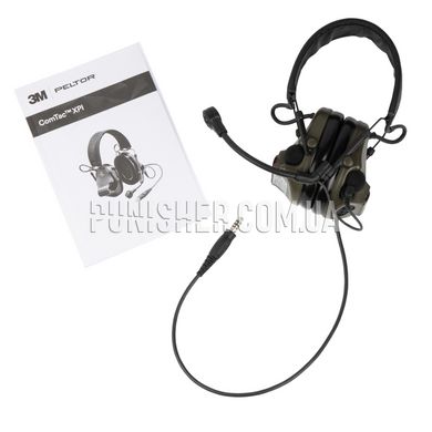 3M Peltor ComTac XPI PELTOR Flex Mic Headset, Olive, Headband, 25, PELTOR J11, Comtac XPI, 2xAAA, Single