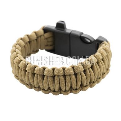 M-Tac Paracord Bracelet with Fire starting tool, Tan, Large