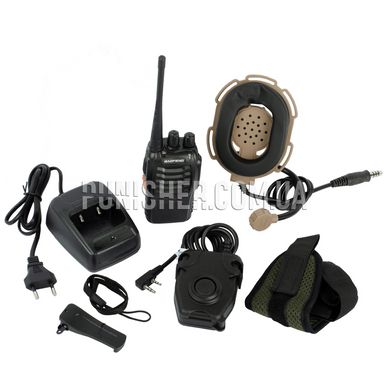 Z-Tactical Bowman Evo III radio kit with radio and Peltor PTT button for Kenwood, DE