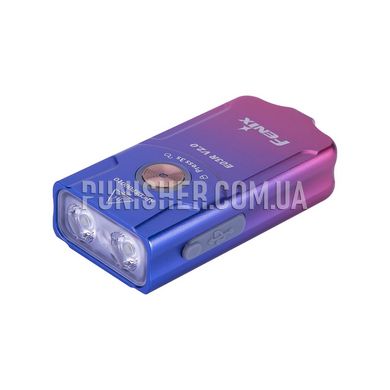 Фонарь наключный Fenix E03R V2.0, Фиолетовый, Ручный, USB, Белый, Красный, 500