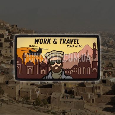 PSDinfo "Work and Travel Kabul" PVC Patch, Orange, PVC, No