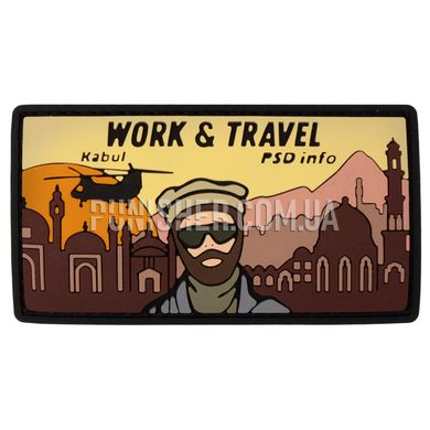 PSDinfo "Work and Travel Kabul" PVC Patch, Orange, PVC, No