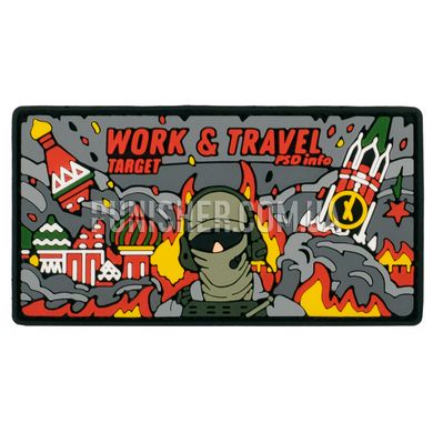 PSDinfo "Work and Travel Target" PVC Patch, Red, PVC
