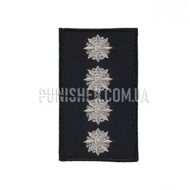 Shoulder-strap Police Captain (pair) with Velcro 10х5cm, Black, Police, Captain