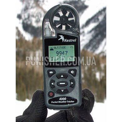 Kestrel 4000 Environmental Meter, Black, 4000 Series, Atmospheric vise, Height above sea level, Relative humidity, Wind Chill, Outside temperature, Heat index, Dewpoint, Wind speed, Time and date, Bluetooth