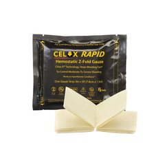 Гемостатичний бинт Celox Z-Fold Rapid Hemostatic Gauze 7.6см х 1.5м, Білий, Бинт гемостатичний