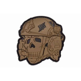 R3ICH Operator Skull 3D Patch, Coyote Brown, PVC, No