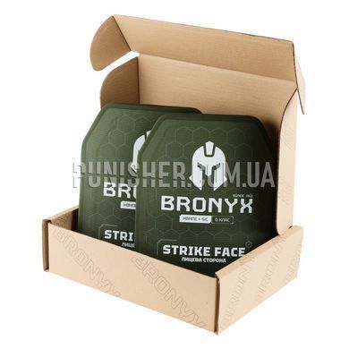 Bronyx CAP6 (UHMWPE+SiC) Armor Plate Set Class 6 Medium, Olive, Armor plates, 6, Medium, Ceramic, Ultra high molecular weight polyethylene