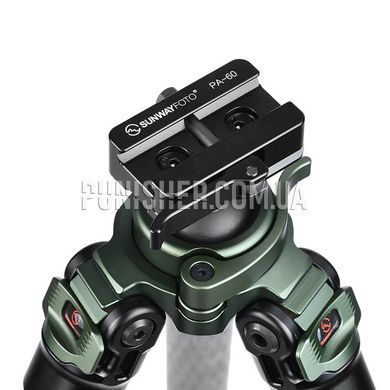 Адаптер-перехідник Sunwayfoto PA-60 з Picatinny на Arca-Swiss/RRS з важільним затискачем Lever-lock, Чорний, Пластина