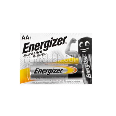 Energizer Alkaline Power AA Battery, Grey/Black, AA