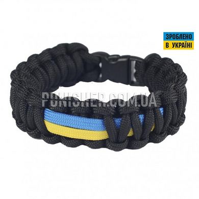 M-Tac Paracord Bracelet with Ukrainian flag, Black, Large