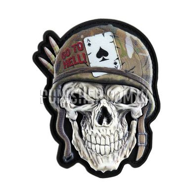 Skull Helmet Patch, Coyote Brown, PVC, No