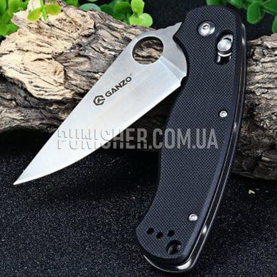 Нож Ganzo G729, Черный, Нож, Складной, Гладкая