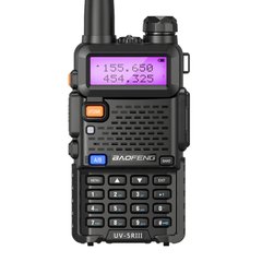 Радіостанція Baofeng UV-5R III, Чорний, VHF: 136-174 MHz, UHF: 400-520 MHz