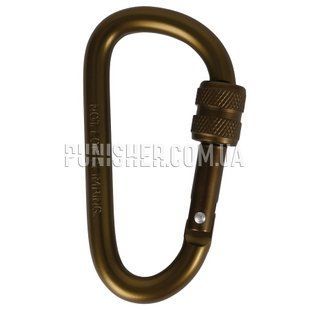 Карабин Rothco 80MM Locking Carabiner с фиксатором, Coyote Brown, Алюминий