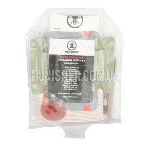 Phokus Deployment Trauma Kit-111, Clear, Hemostatic Gauze, Elastic bandage, Decompression needles, Nasopharyngeal airway, Occlusive dressing, Eye shield