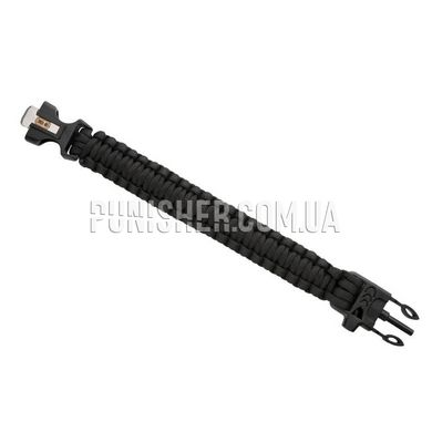 M-Tac Paracord Bracelet with Fire starting tool, Black, Medium