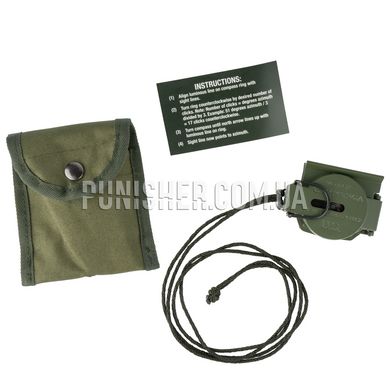 Cammenga U.S. Military Phosphorescent Lensatic Compass Model 27, Olive, Aluminum, Fluorescent paint