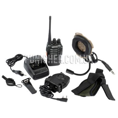 Z-Tactical Bowman Evo II radio kit with radio and Peltor PTT button for Kenwood, DE