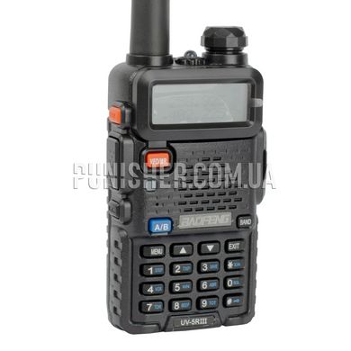 Радіостанція Baofeng UV-5R III, Чорний, VHF: 136-174 MHz, UHF: 400-520 MHz