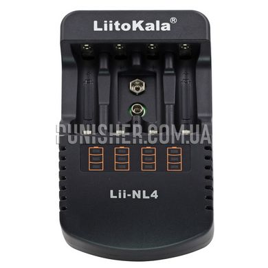 Зарядний пристрій LiitoKala Lii-NL4 для AA/AAA + 9V, Чорний