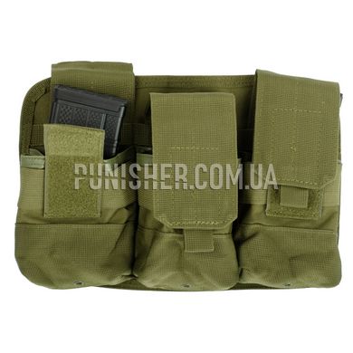 Rothco Universal Triple Mag Rifle Pouch, Olive Drab, 3, 6, Molle, AK-47, AK-74, AR15, M4, M16, HK416, For plate carrier, 7.62mm, .223, 5.45, 5.56, Cordura 1000D, Polyester