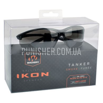 Walker’s IKON Tanker Glasses with Smoke Lens, Black, Smoky, Goggles