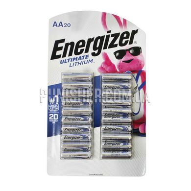 Energizer Ultimate Lithium AA Battery 20 pcs (1.5V), Silver, AA