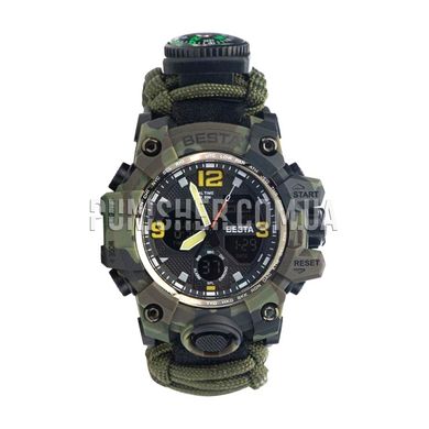 Годинник Besta Life Pro з компасом, Camouflage, Будильник, Другий часовий пояс, Компас, Підсвічування, Секундомір, Термометр, Тактичний годинник