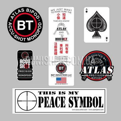 B&T BT82 Sticker Support Pack, White/Black, Stickers