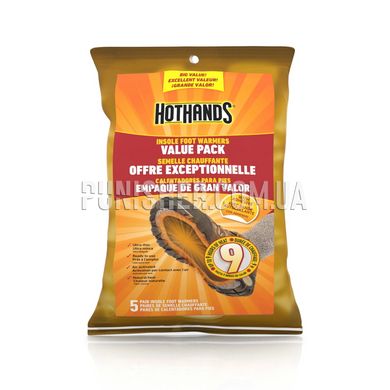 Hothands Insole Foot Warmers Value Pack 5 pairs, White/Black