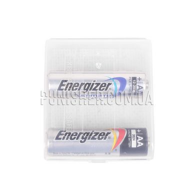Plastic box for AA batteries, Clear