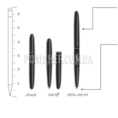 Всепогодна металева ручка Rite in the Rain Metal Bullet Pen №96, чорне чорнило, Чорний, Ручка