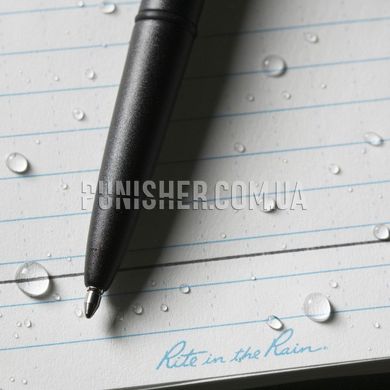 Всепогодна металева ручка Rite in the Rain Metal Bullet Pen №96, чорне чорнило, Чорний, Ручка