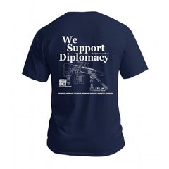 B&T BT16 We Support Diplomacy T-Shirt, Navy Blue, Small